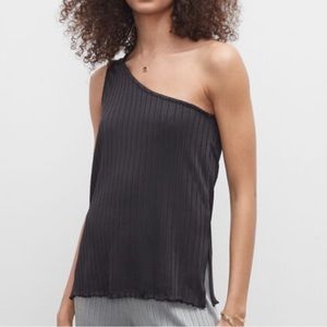Club Monaco One Shoulder Rib Shirt